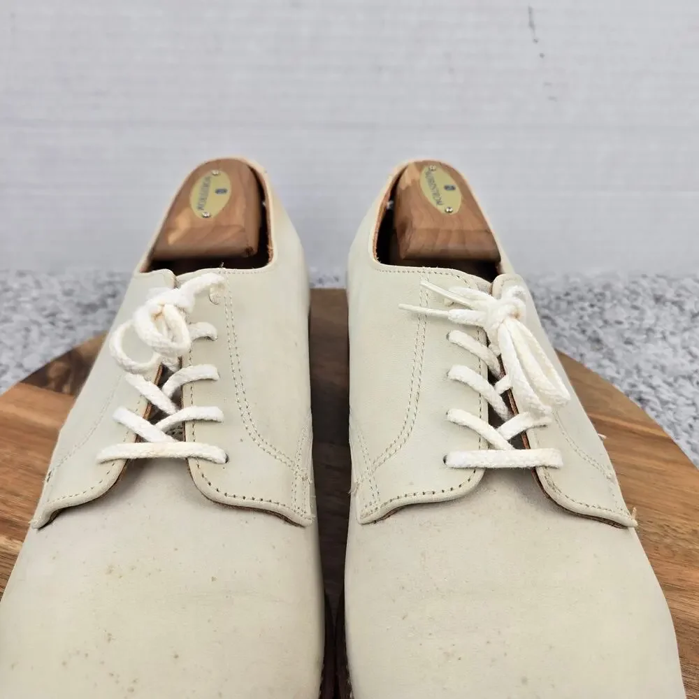 Brooks Brothers Men 11.5D White Nubuck Suede Derby Oxford Dress Shoe Made in USA